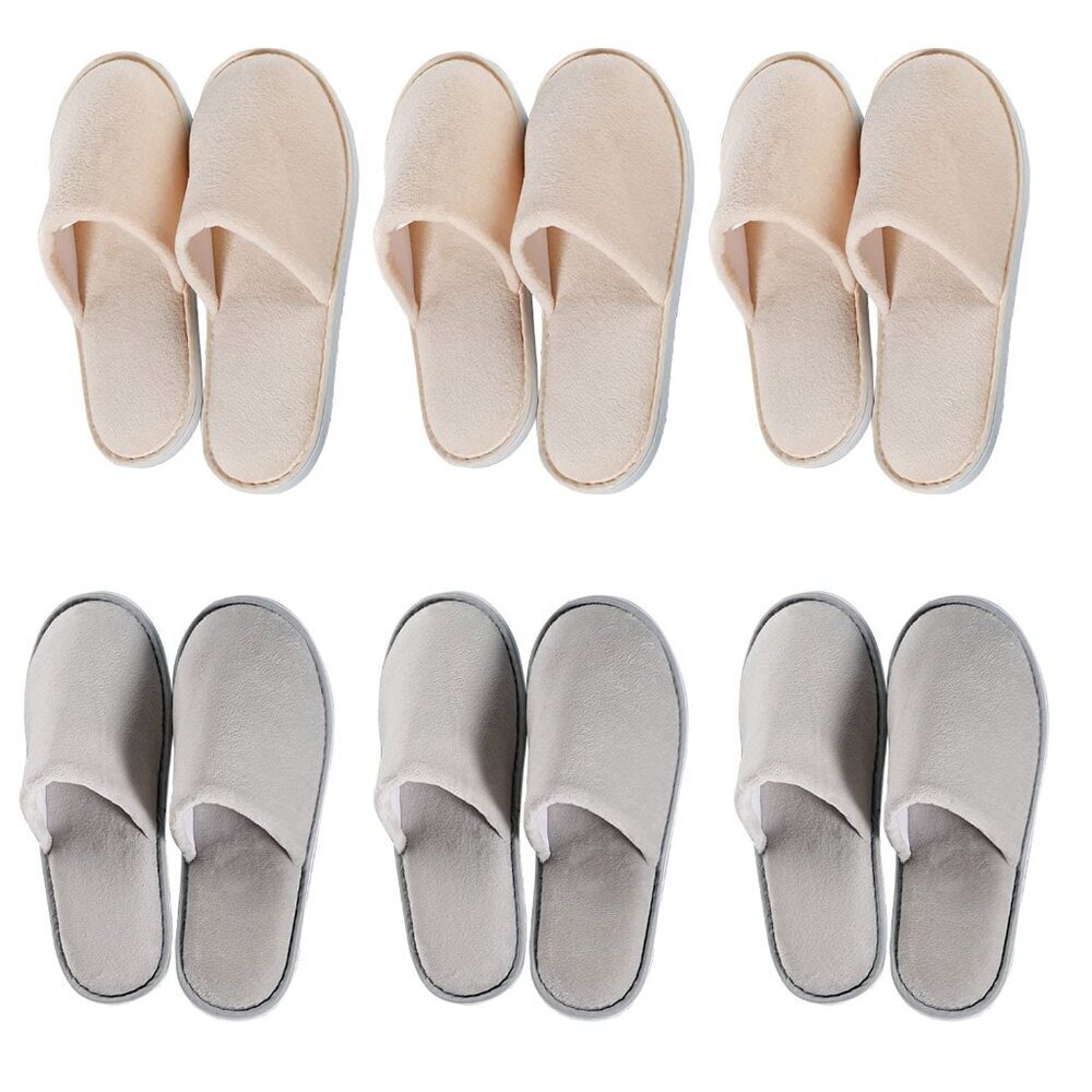 6-10 Pairs Non-Slip Spa Slippers, Washable Reusable Guest House Hotel